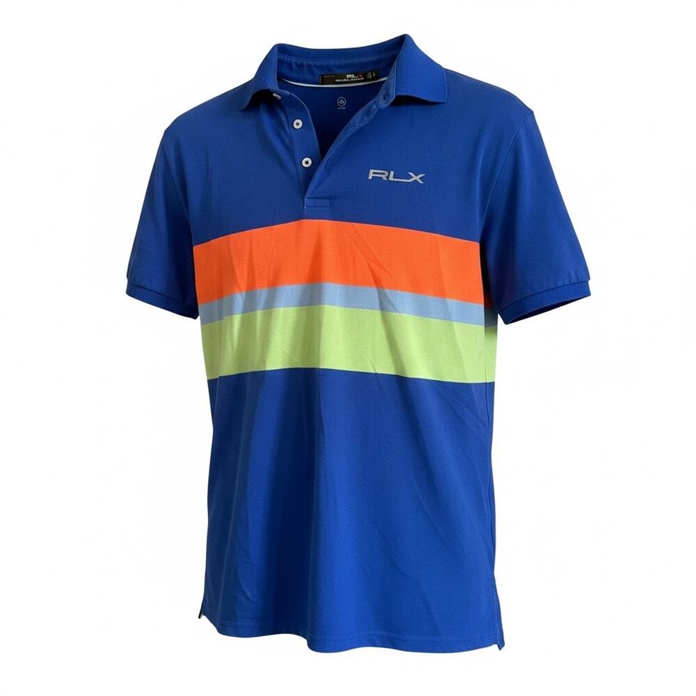 RLX Ralph Lauren Blue Colorblock Performance Golf Polo Men’s Size S